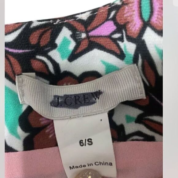 J Crew Tunic Dress Multicolor Floral Cotton Sz 6 Lined •BEAUTIFUL• - Picture 5 of 5